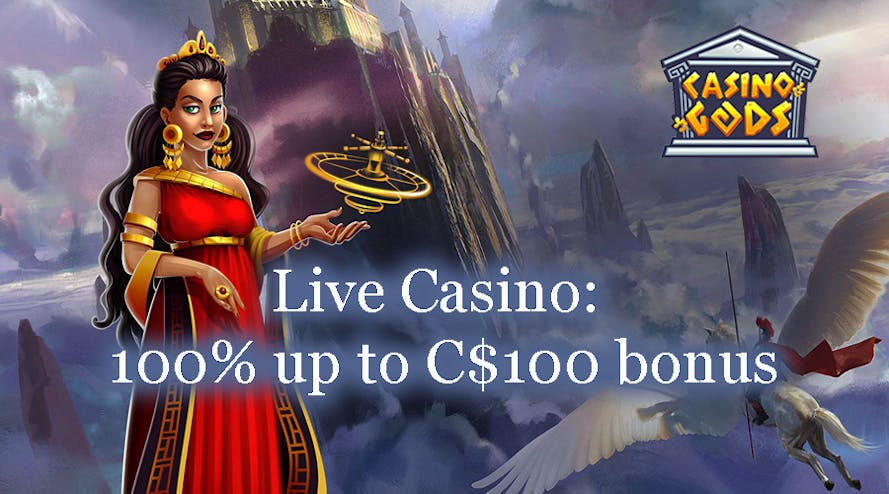 Get it all back with the 100% Live Casino welcome bonus by Casino Gods