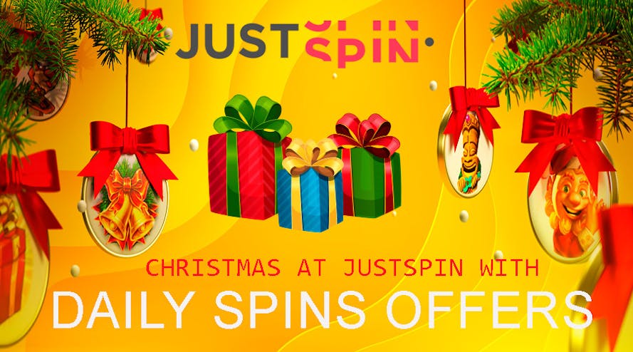 Just spin with the Justspin online casino and get up to 500 Xmas free spins